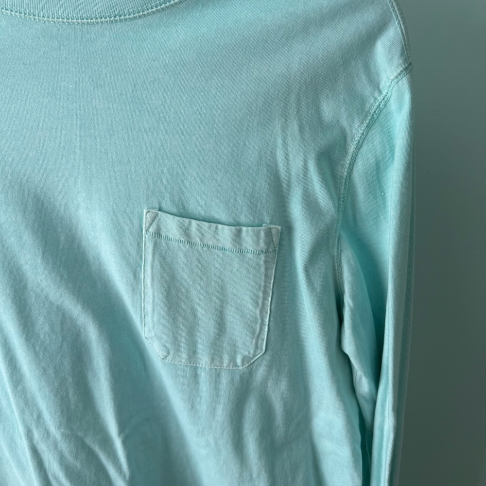 Men’s Goodfellow & Co. Aqua Long Sleeve Crew Neck Tee Chest Pocket Size Medium - Picture 3 of 9